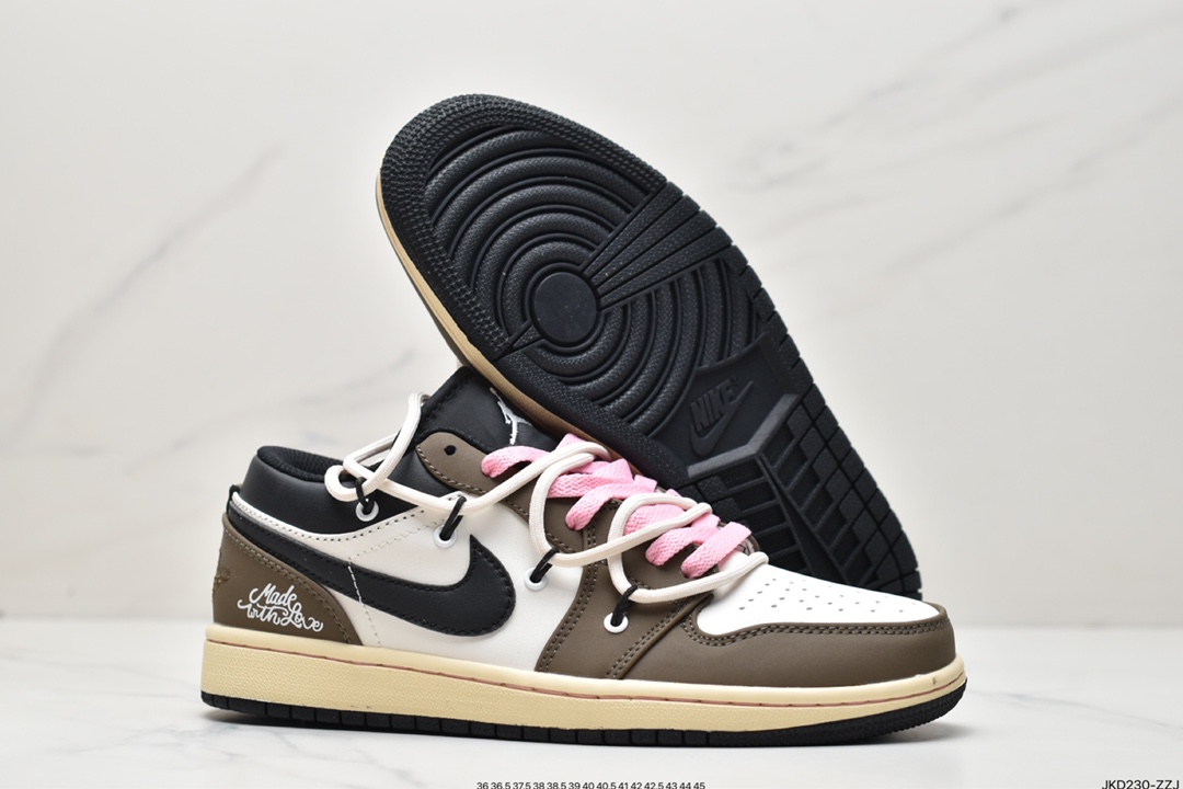 160 Nike Air Jordan 1 Low”Beige/Brown/Black” 米黄深棕黑绑绳DH9765-300