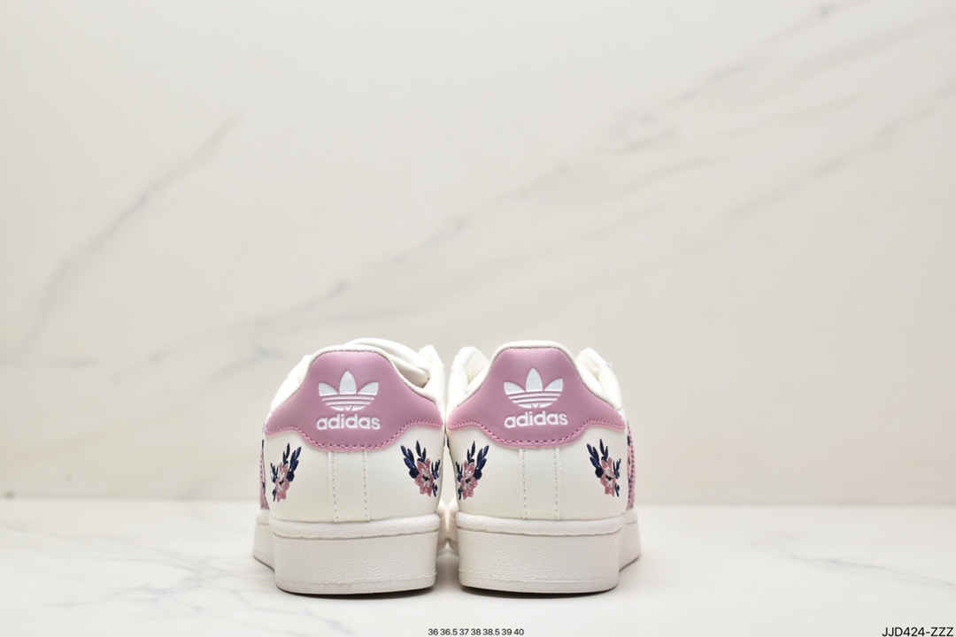 130 阿迪达斯Adidas三叶草 Originals Superstar”Sail/Green/Lace”贝壳头系列低帮板鞋HO3479