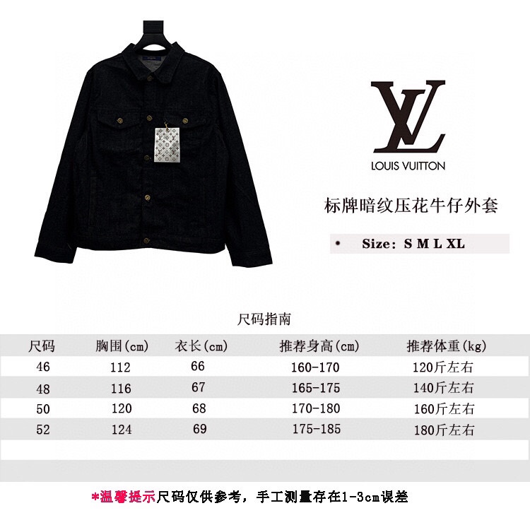 280 Louis Vutton路易威登 22FW 标牌系列暗纹压花吊牌牛仔外套