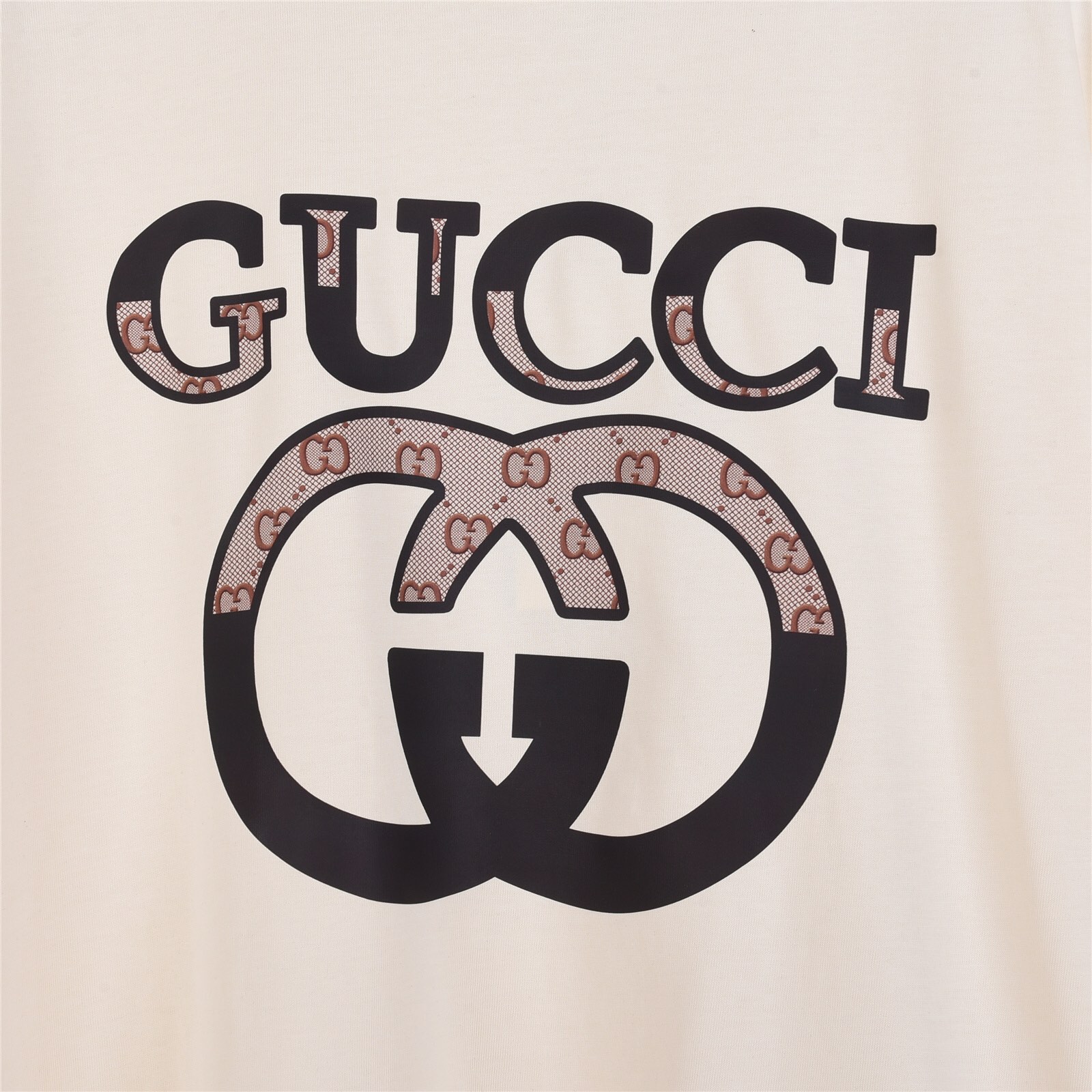 上新160 Gucci古驰23Fw春夏新款立体半印双环logo短袖