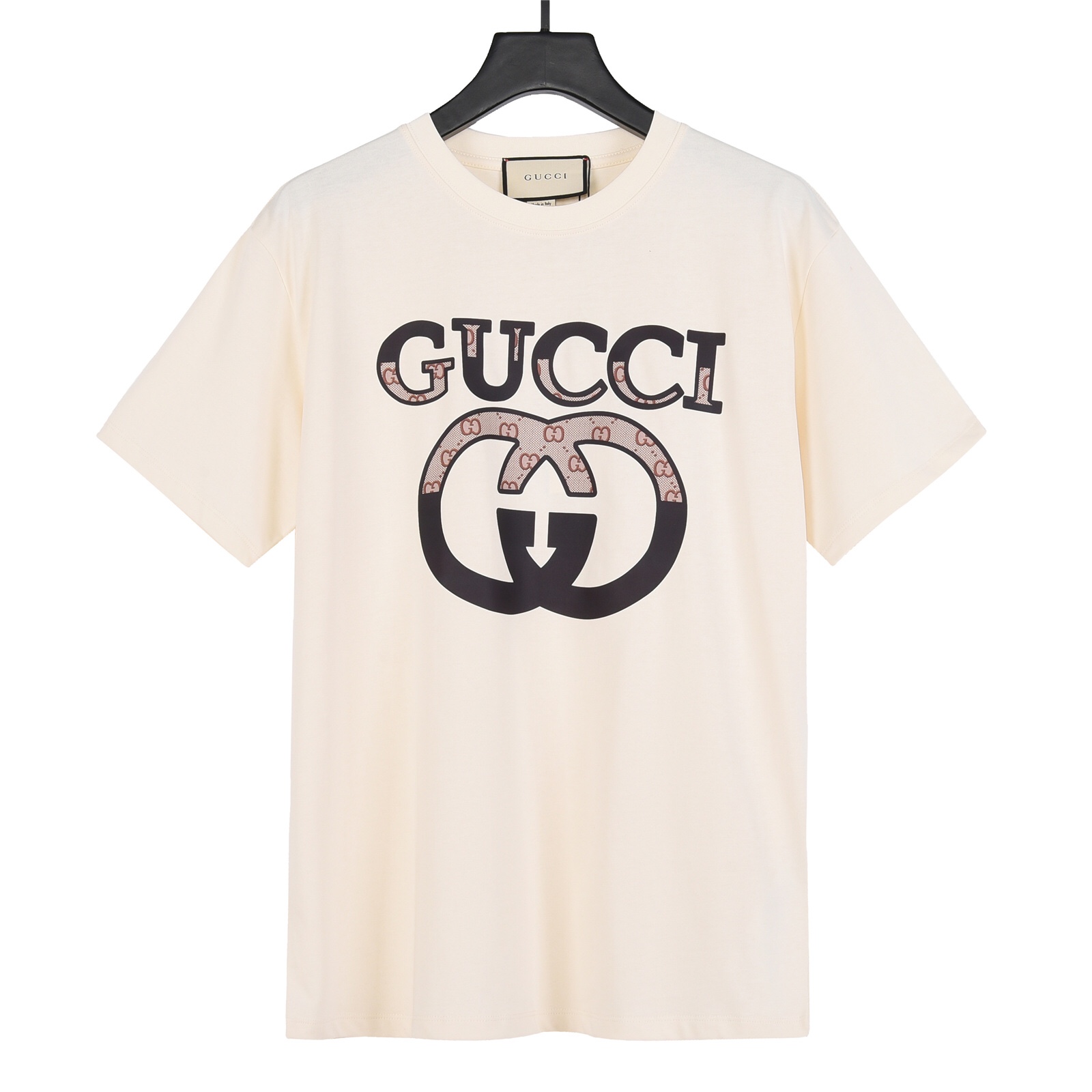 上新160 Gucci古驰23Fw春夏新款立体半印双环logo短袖