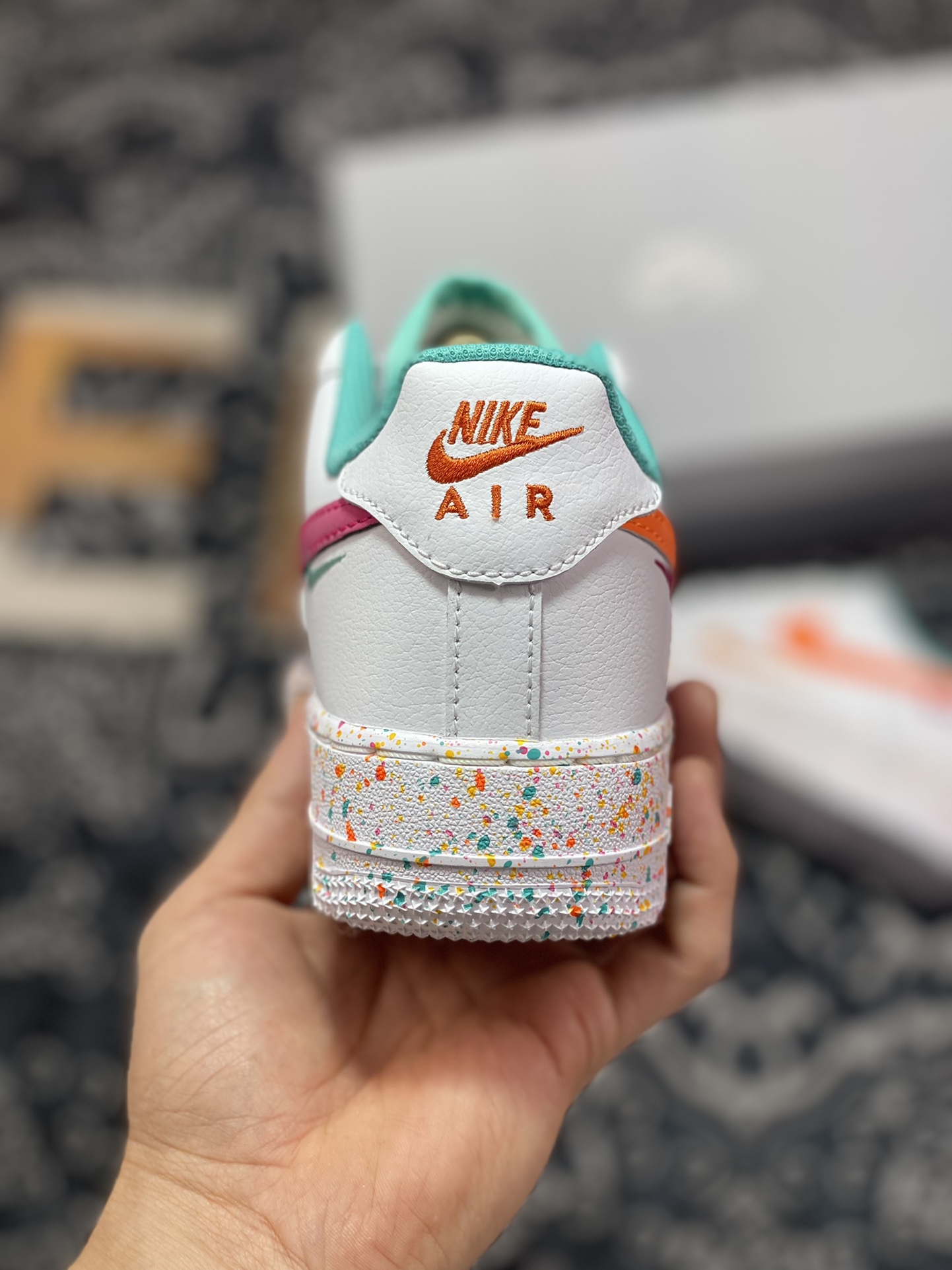 220 Nike Air Force 1'07 Low GS”Multi-Color/Multi-Swoosh”空军一号板鞋“兔年白橙三钩子”FD4626-181