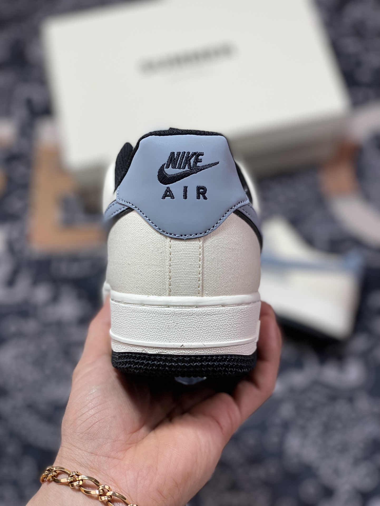 200 Nike Air Force 1’07 Low QS”Milk White/Fog Blue”空军一号板鞋“拼接帆布奶白雾蓝”DG2296-020