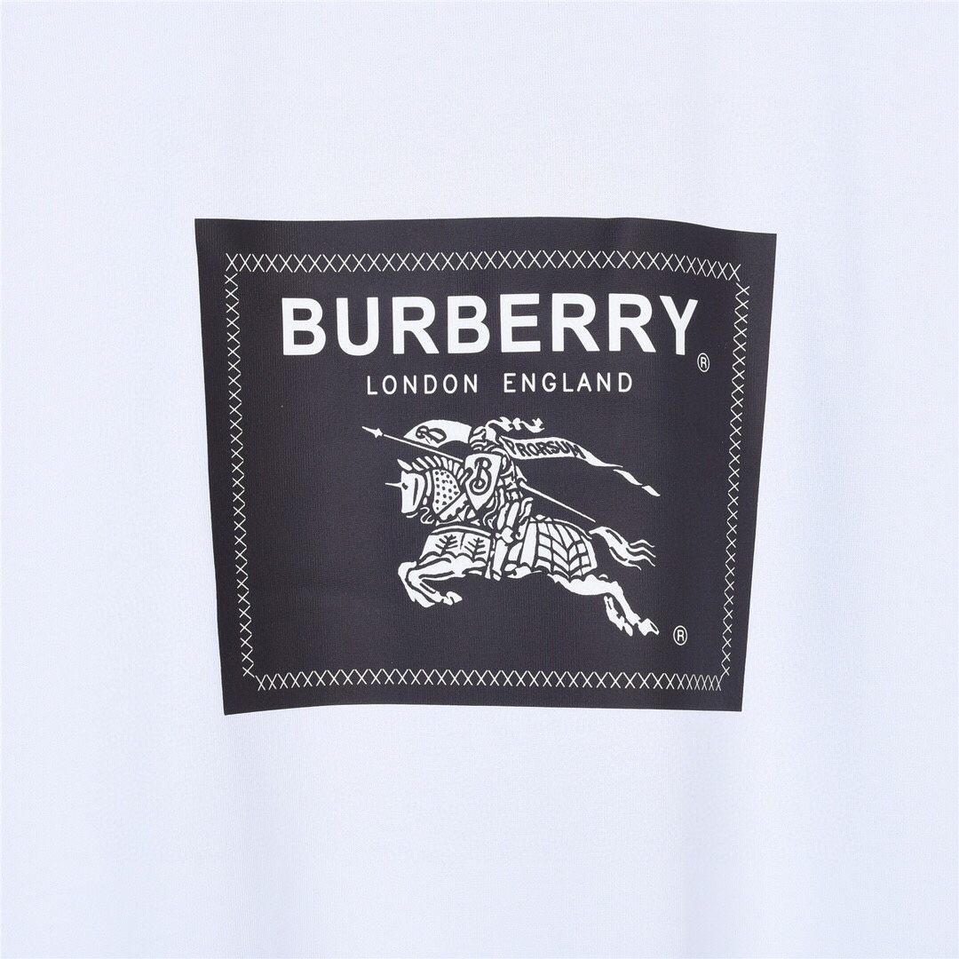 170 Burberry巴宝莉23ss最新款战马印花短袖250G克重双纱100%精梳全棉面料