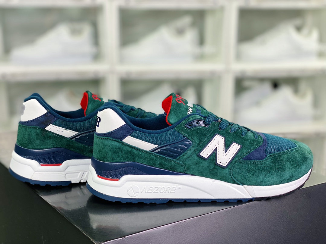 220 【新百伦New Balance】 M998 Made in USA 高端美产血统慢跑鞋“森林绿白蓝红”M998CHI