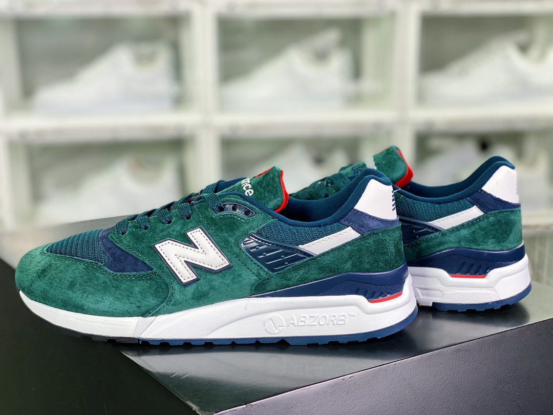 220 【新百伦New Balance】 M998 Made in USA 高端美产血统慢跑鞋“森林绿白蓝红”M998CHI