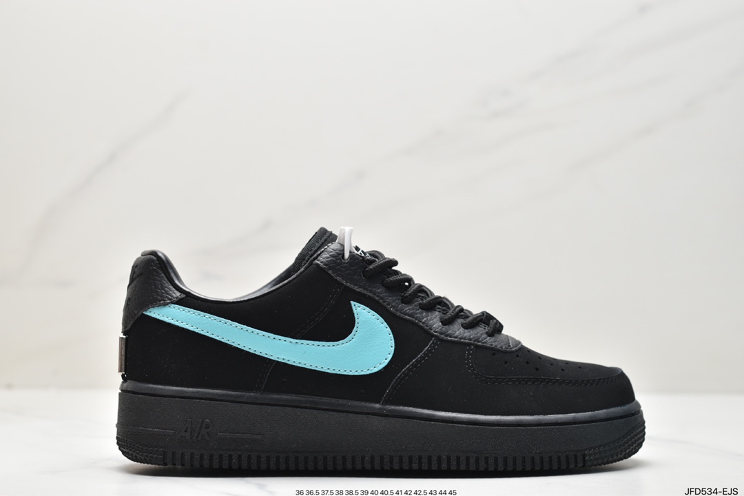 170 联名奢侈品大牌-蒂芙尼/Tiffany & Co. x Nike Air Force 1 Low SP”1837”空军一号“联名黑蒂芙尼蓝” DZ1382-001