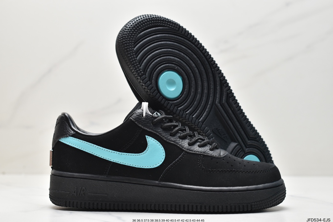 170 联名奢侈品大牌-蒂芙尼/Tiffany & Co. x Nike Air Force 1 Low SP”1837”空军一号“联名黑蒂芙尼蓝” DZ1382-001