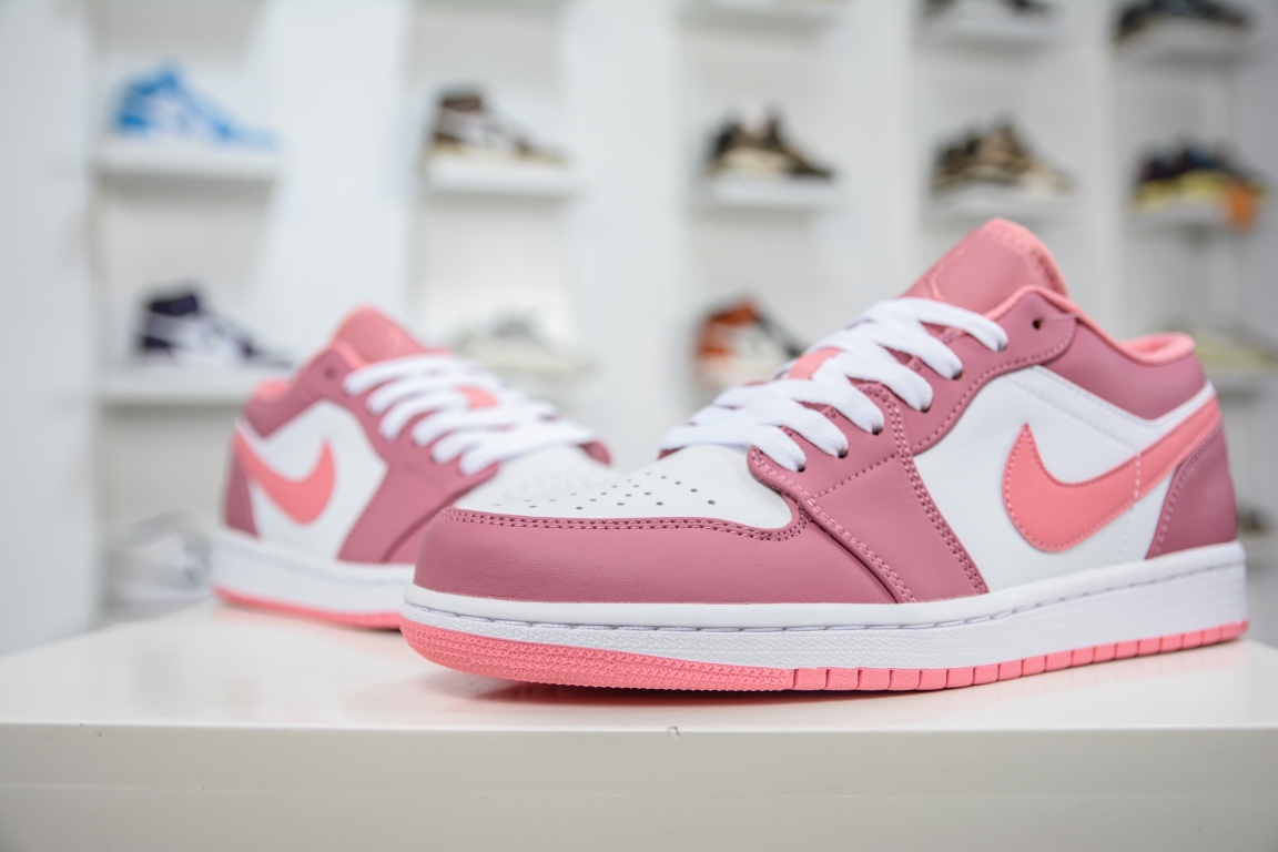 200 原装Air Jordan 1 Low 粉白 553558-616