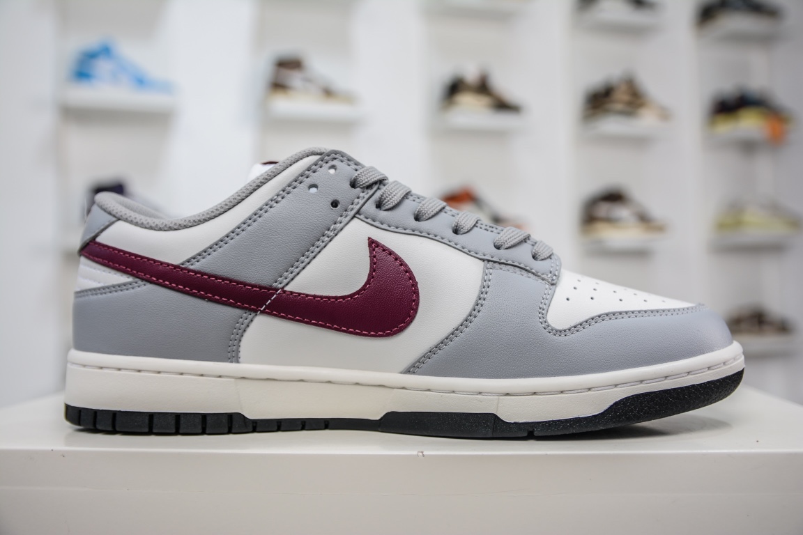 280 纯原Nike SB Dunk Low RETRO ”Grey White” 灰酒红 DD1503-122