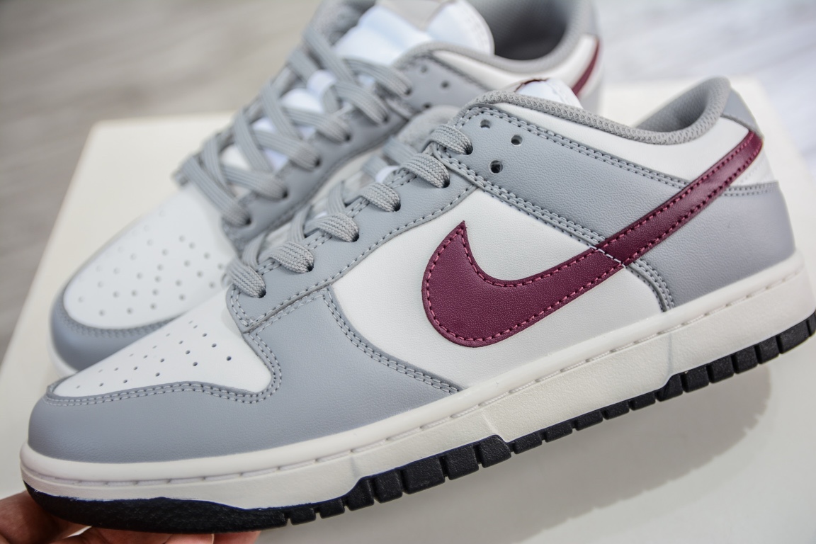 280 纯原Nike SB Dunk Low RETRO ”Grey White” 灰酒红 DD1503-122