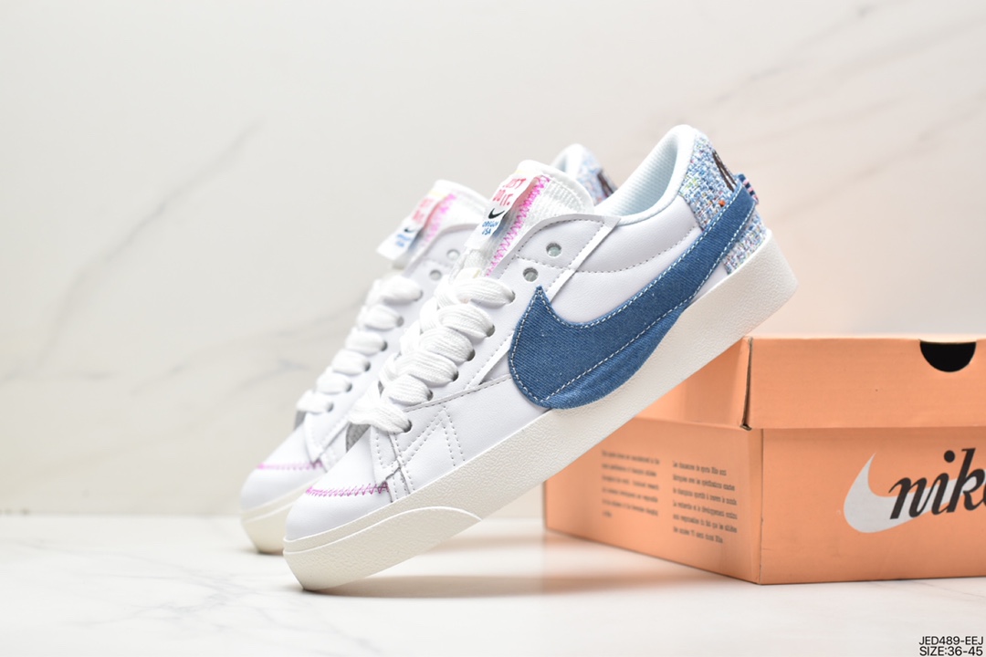 150 Nike Blazer Low'77 Jumbo 白黄 经典百搭低帮开拓者休闲运动板鞋 FJ7741-141