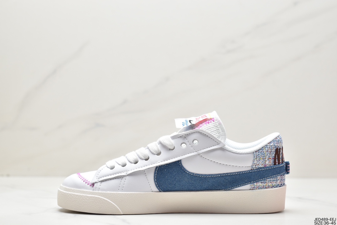 150 Nike Blazer Low'77 Jumbo 白黄 经典百搭低帮开拓者休闲运动板鞋 FJ7741-141