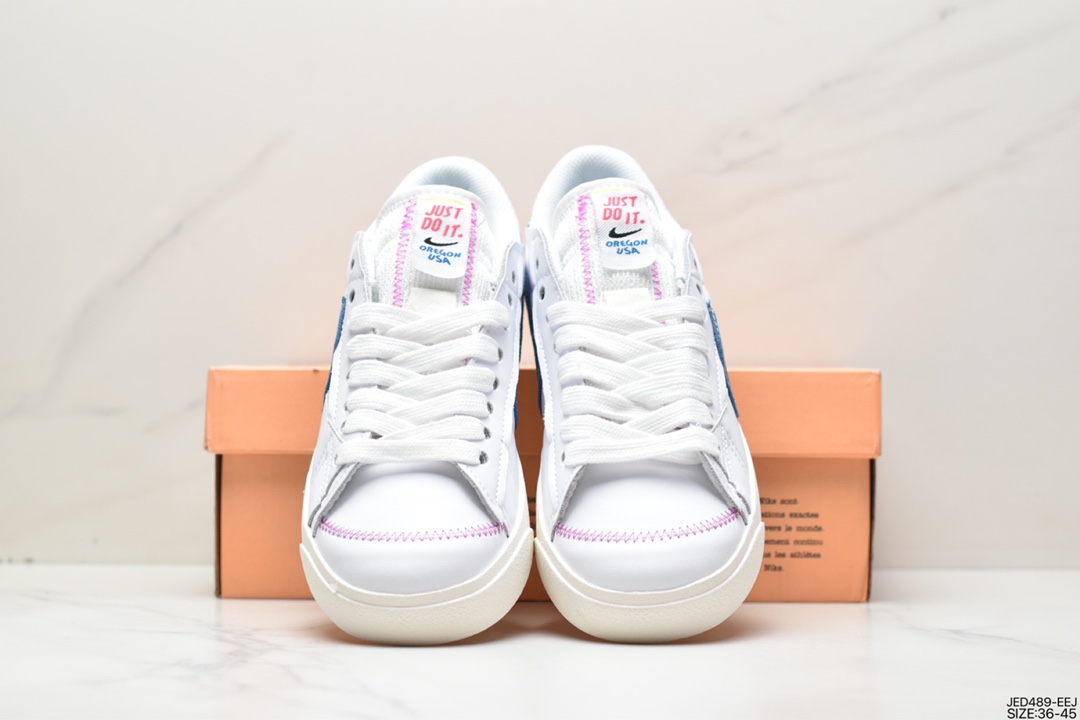 150 Nike Blazer Low'77 Jumbo 白黄 经典百搭低帮开拓者休闲运动板鞋 FJ7741-141