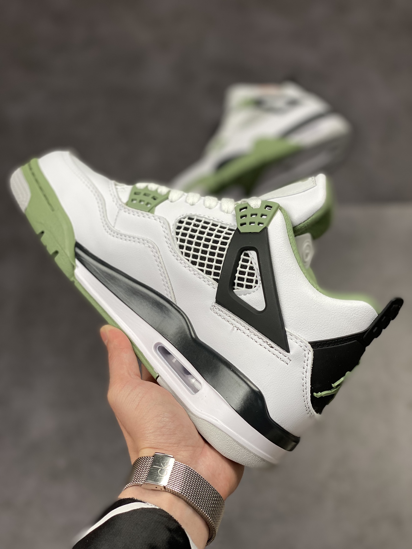 240 Air Jordan 4 Retro 白绿黑 鼠尾草 AQ9129-103