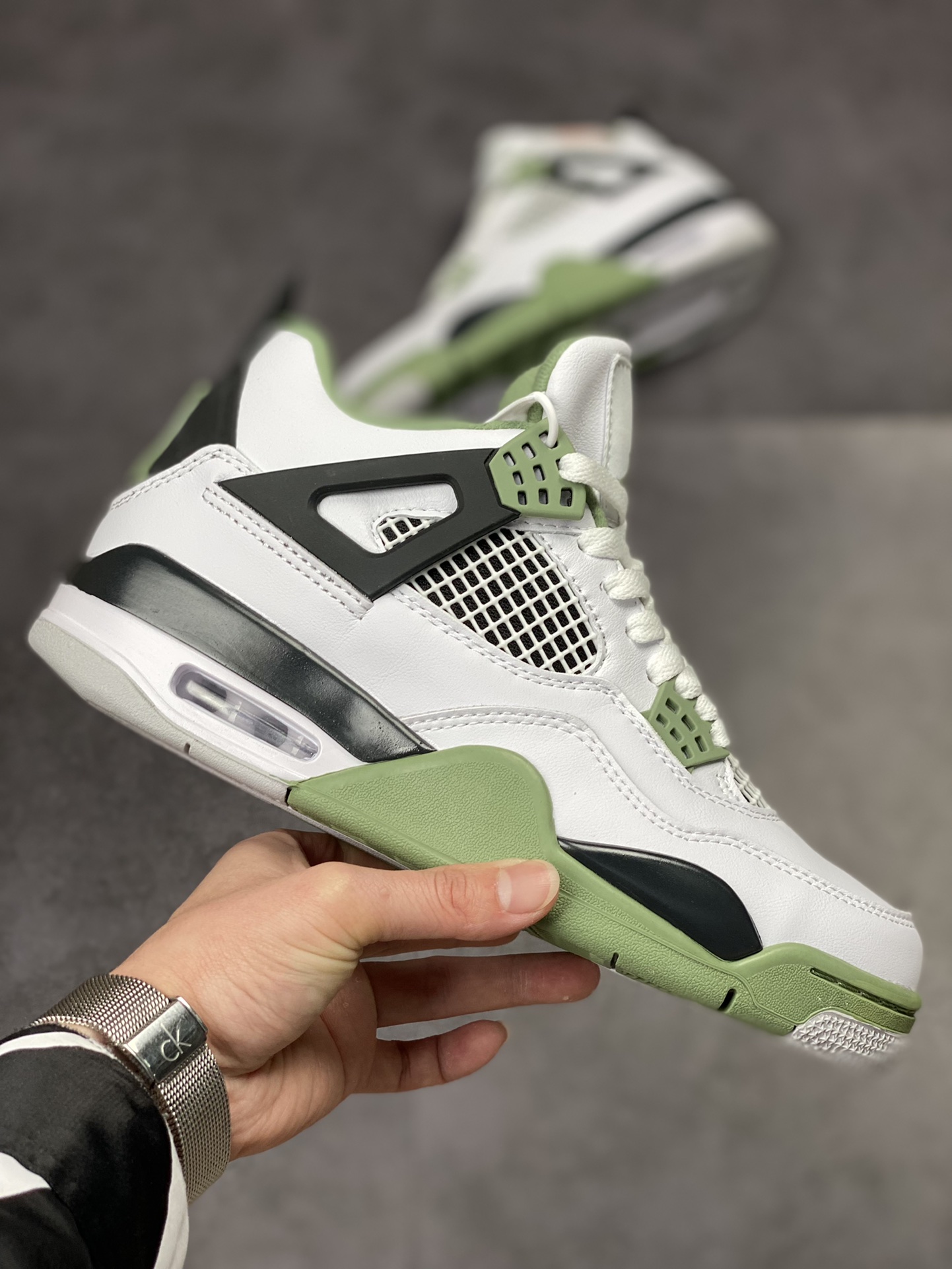 240 Air Jordan 4 Retro 白绿黑 鼠尾草 AQ9129-103