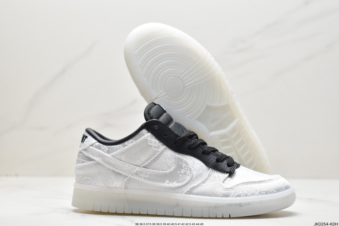 160 Fragment Design x Clot x Nike SB Dunk Low”20th Anniversary/White Silk”扣篮系列低帮FN0315-110