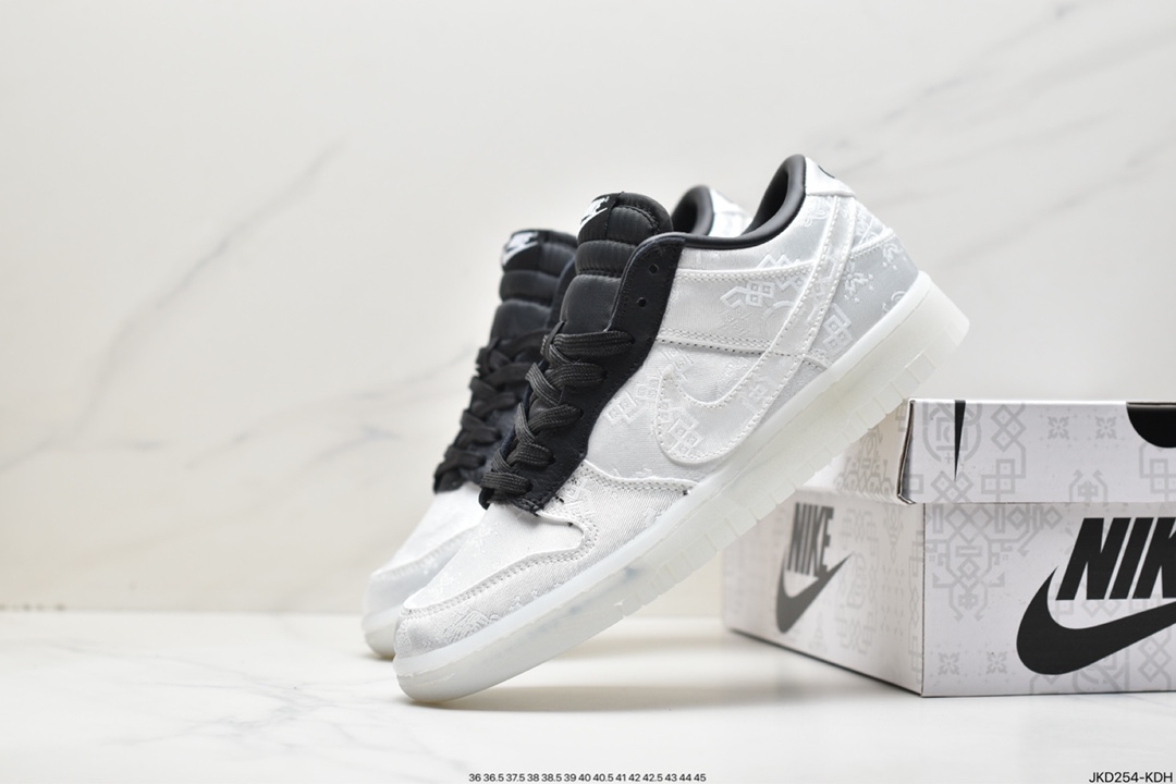 160 Fragment Design x Clot x Nike SB Dunk Low”20th Anniversary/White Silk”扣篮系列低帮FN0315-110