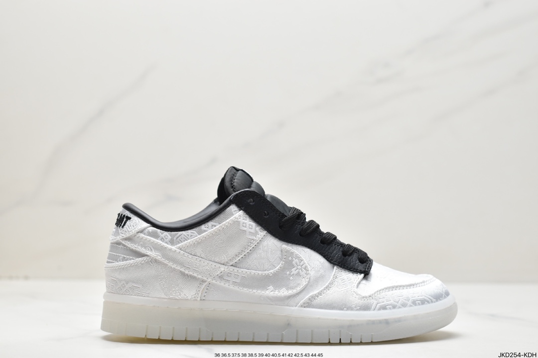 160 Fragment Design x Clot x Nike SB Dunk Low”20th Anniversary/White Silk”扣篮系列低帮FN0315-110