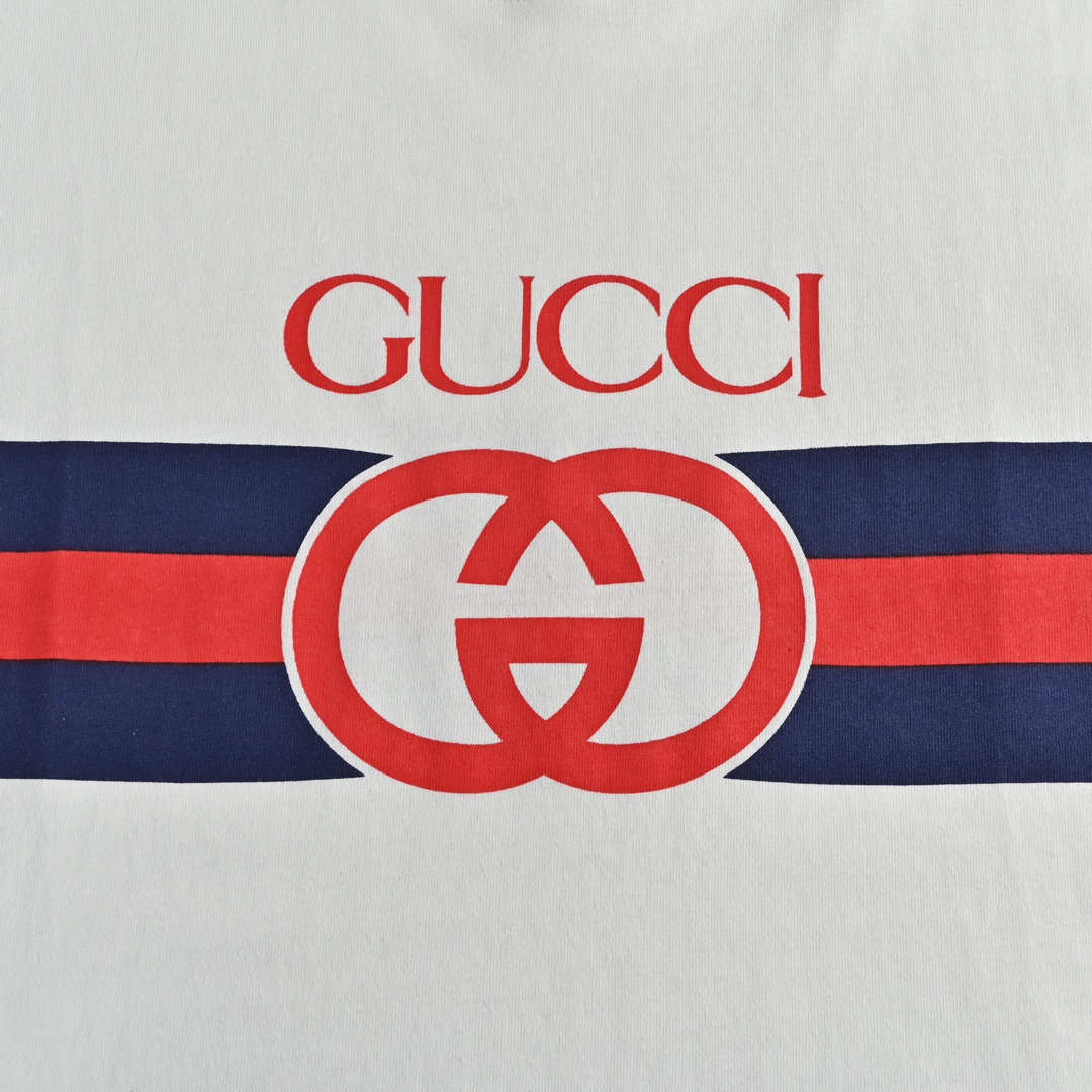 180 礼盒装 Gucci /古驰 23ss 双G互扣条纹短袖