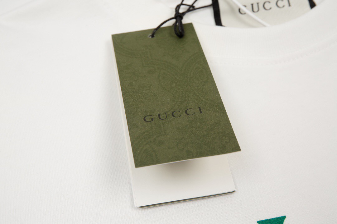 160 古驰/Gucci 夏季新款 G家口红印花圆领短袖T恤