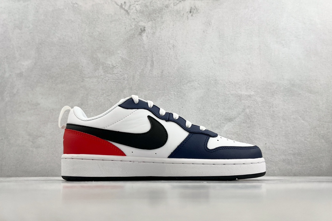 140 全新渠道特供 Nike Court Borough Low 2 FP 黑曜石 白红蓝 DO7446-101