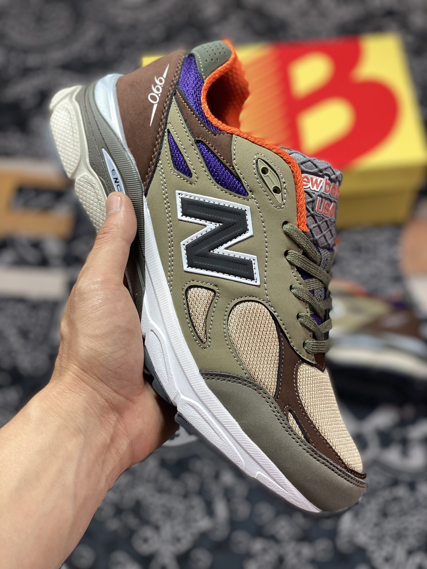 240 New Balance Made in USA M990V3”Khaki/Orange”三代系列低帮美产跑步鞋“卡其深棕橙”M990BT3