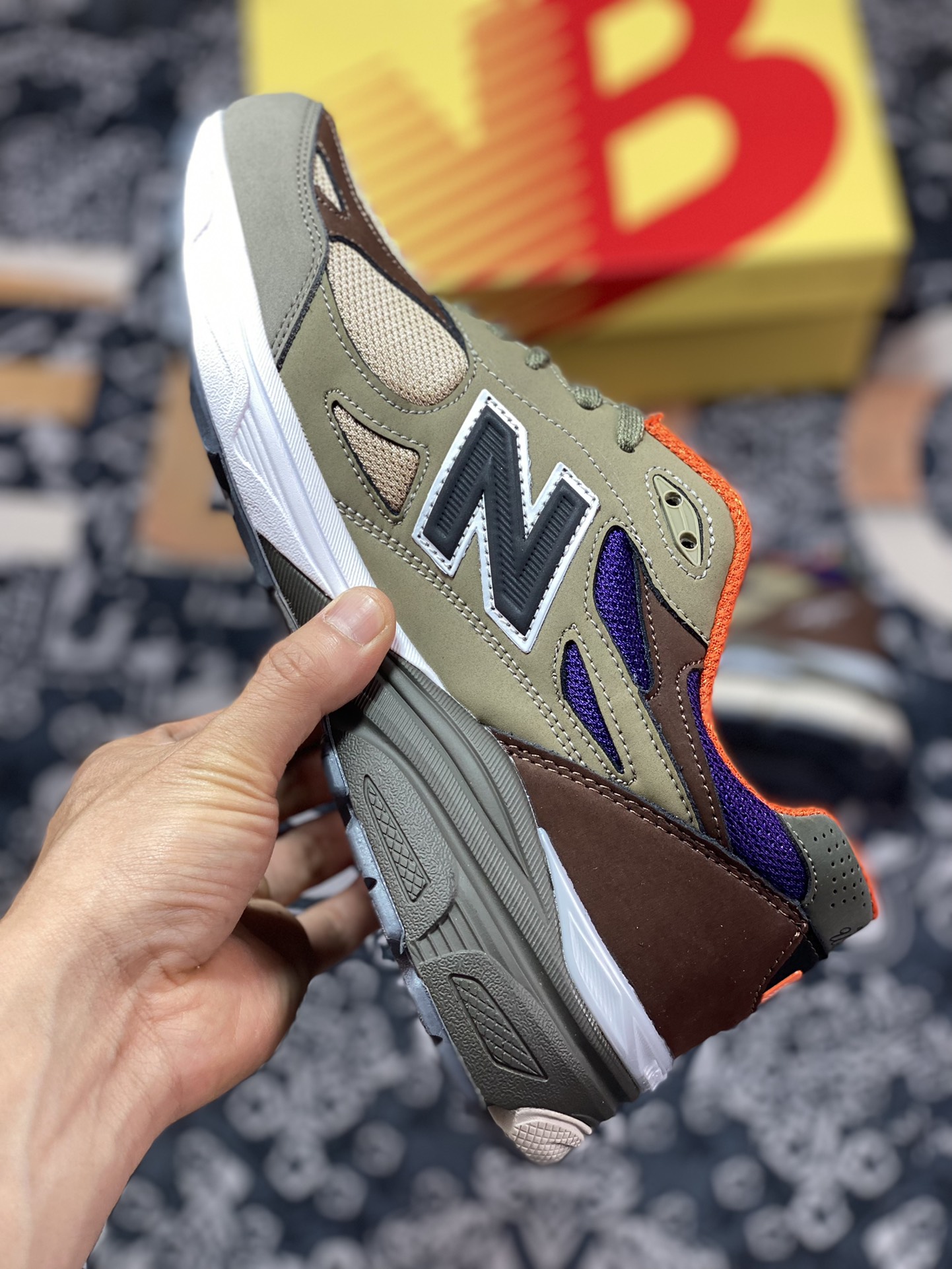 240 New Balance Made in USA M990V3”Khaki/Orange”三代系列低帮美产跑步鞋“卡其深棕橙”M990BT3