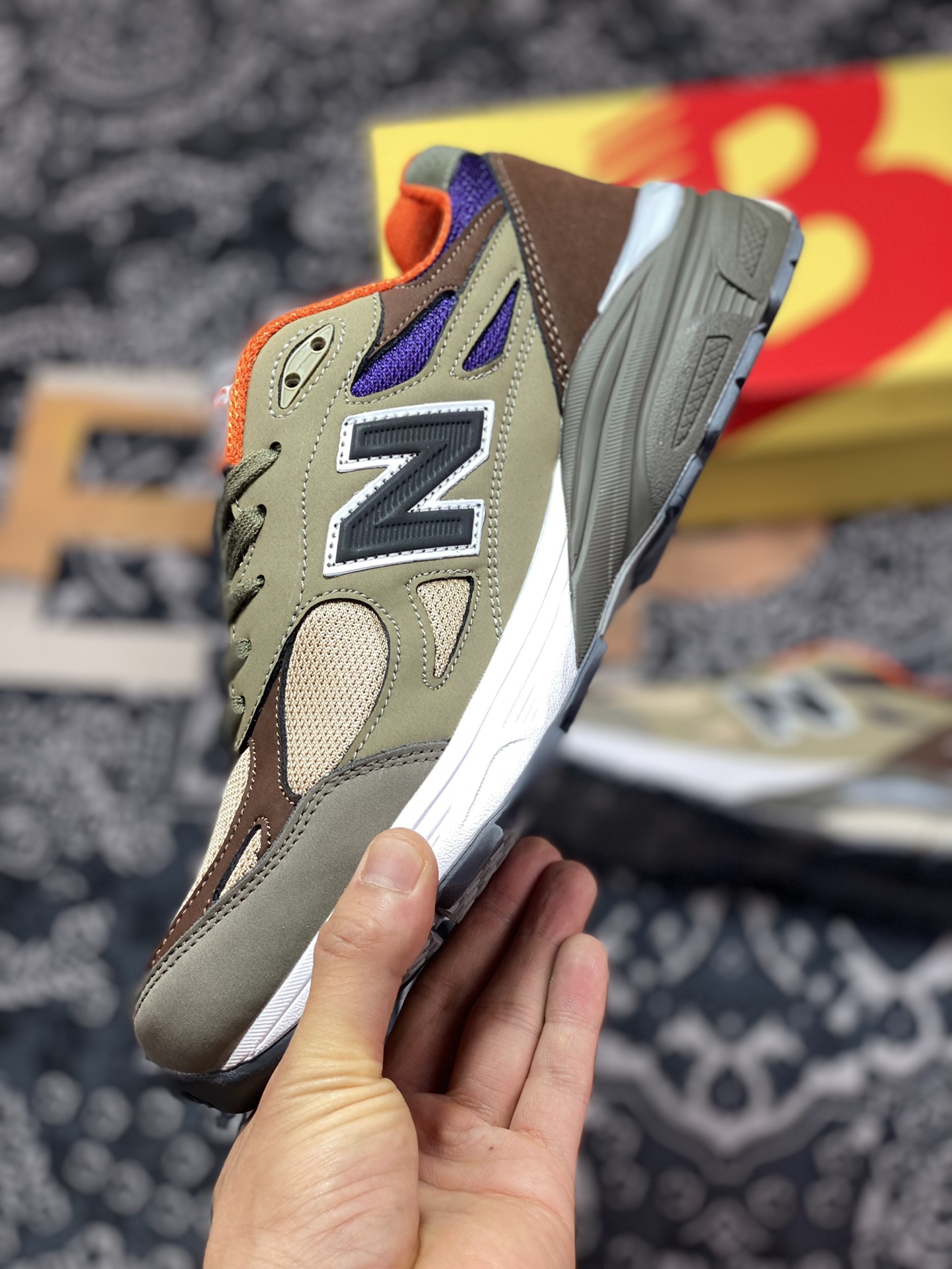 240 New Balance Made in USA M990V3”Khaki/Orange”三代系列低帮美产跑步鞋“卡其深棕橙”M990BT3