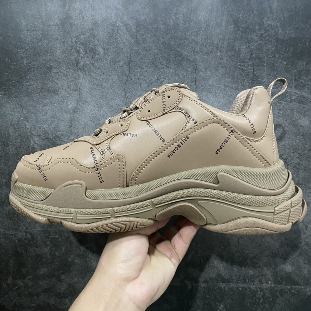 420 Good纯原版本 Balenciaga Triple S 弹幕满印卡其色