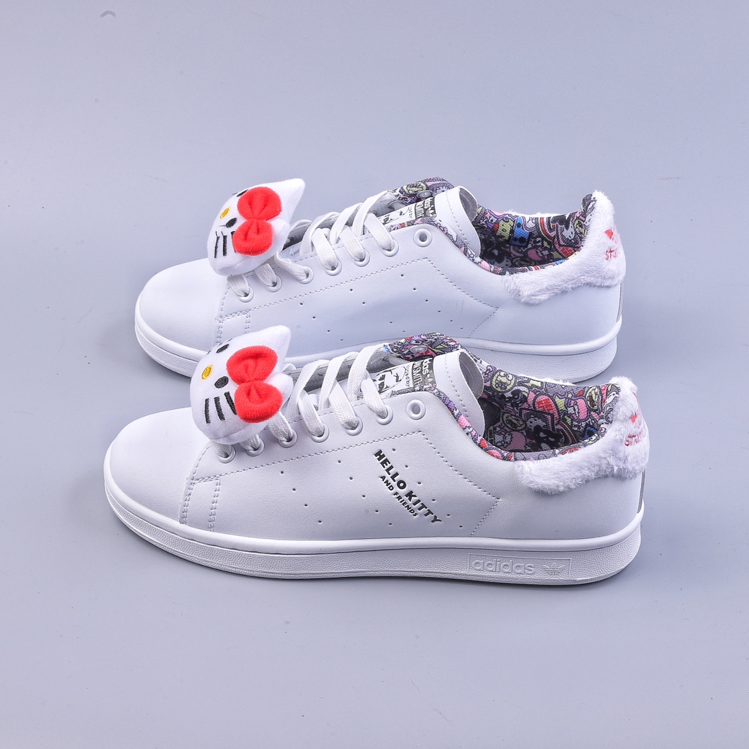 170 adidas三叶草联名hello Kitty 凯蒂猫联名玩偶休闲鞋 HP9656