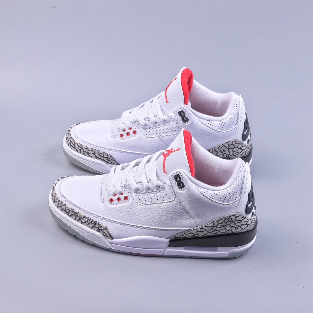 260 R Air Jordan 3 Retro Free Throw Line White Cement”白水泥” 923096-101