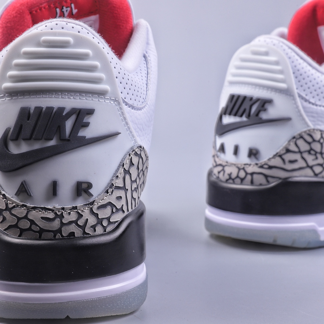 260 R Air Jordan 3 Retro Free Throw Line White Cement”白水泥” 923096-101