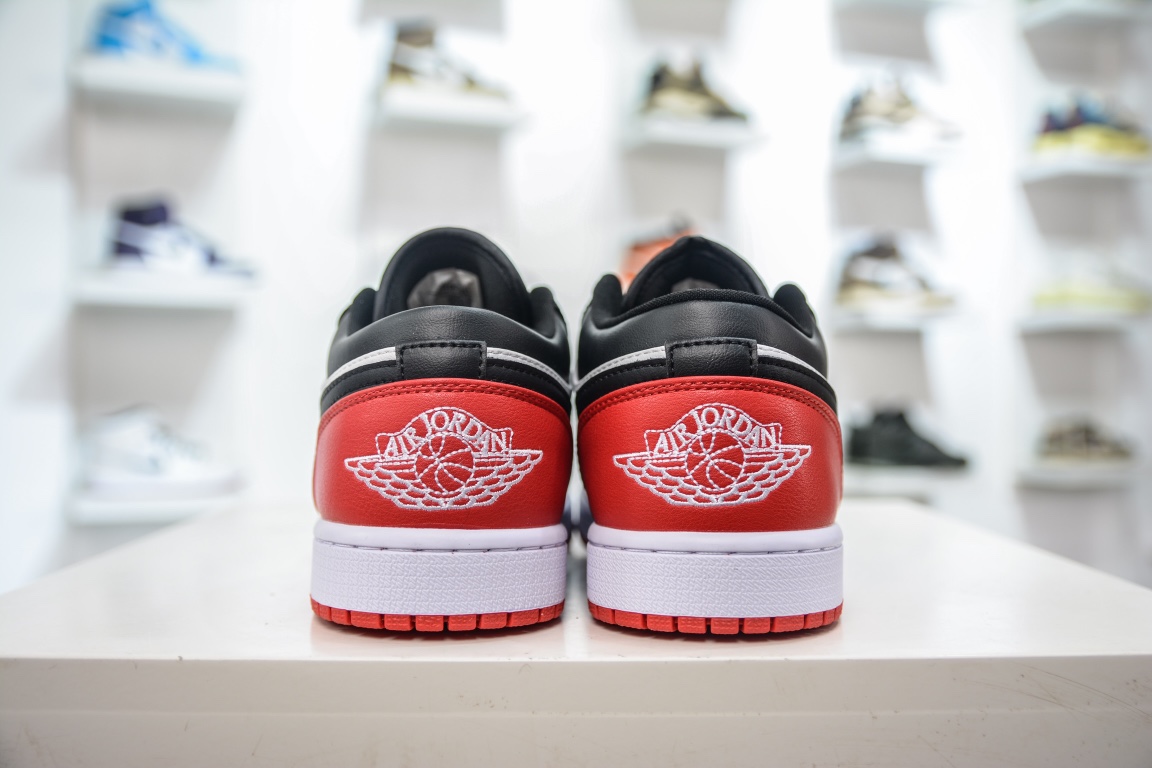 200 T 原装Air Jordan 1 Low 黑红脚趾 AJ1乔1低帮休闲板鞋 553558-161