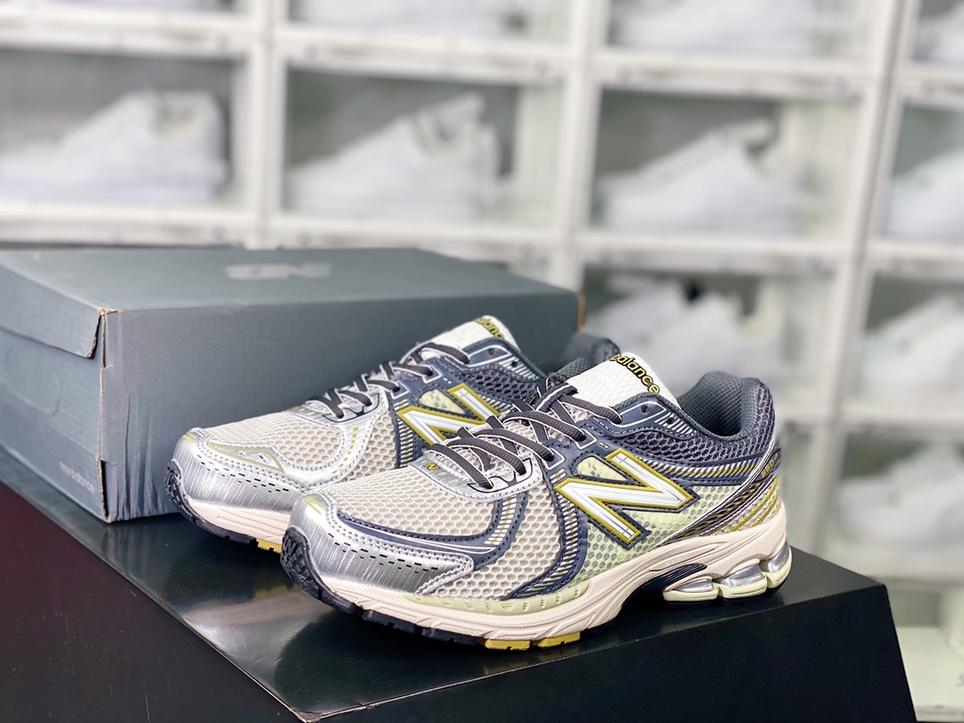 180 New Balance ML860系列经典复古老爹风慢跑鞋“银灰深灰黄”ML860KR2