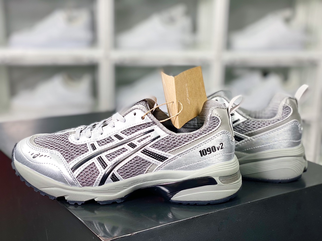 180 ASICS Tiger GEL-1090系列低帮户外风休闲运动跑步鞋“烟灰米白黑灰”1203A254-020