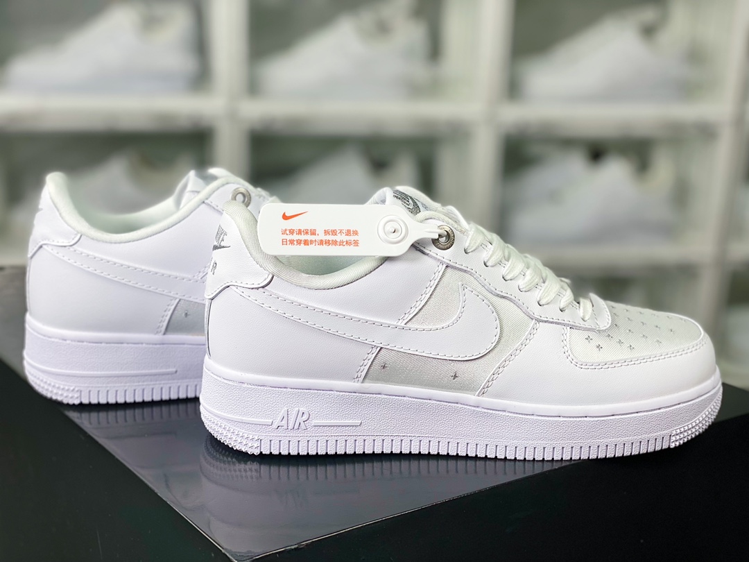 220 Air Force 1’07 Low”Sashiko”空军一号经典低帮板鞋“拼接全白丝绸银刺子绣”CW2288-112