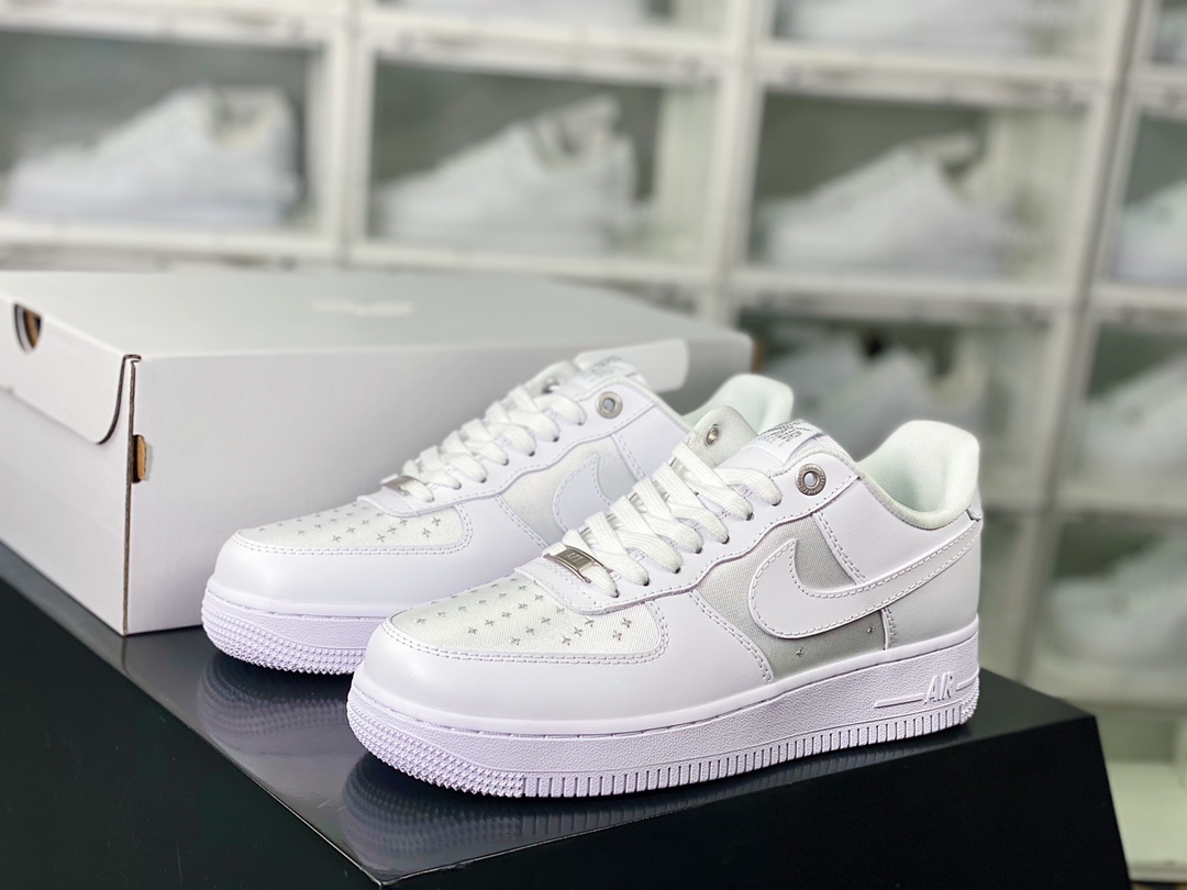 220 Air Force 1’07 Low”Sashiko”空军一号经典低帮板鞋“拼接全白丝绸银刺子绣”CW2288-112