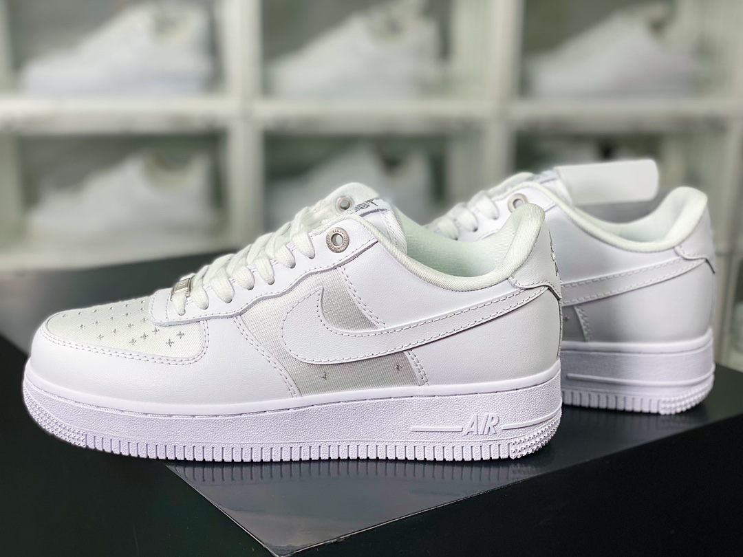 220 Air Force 1’07 Low”Sashiko”空军一号经典低帮板鞋“拼接全白丝绸银刺子绣”CW2288-112