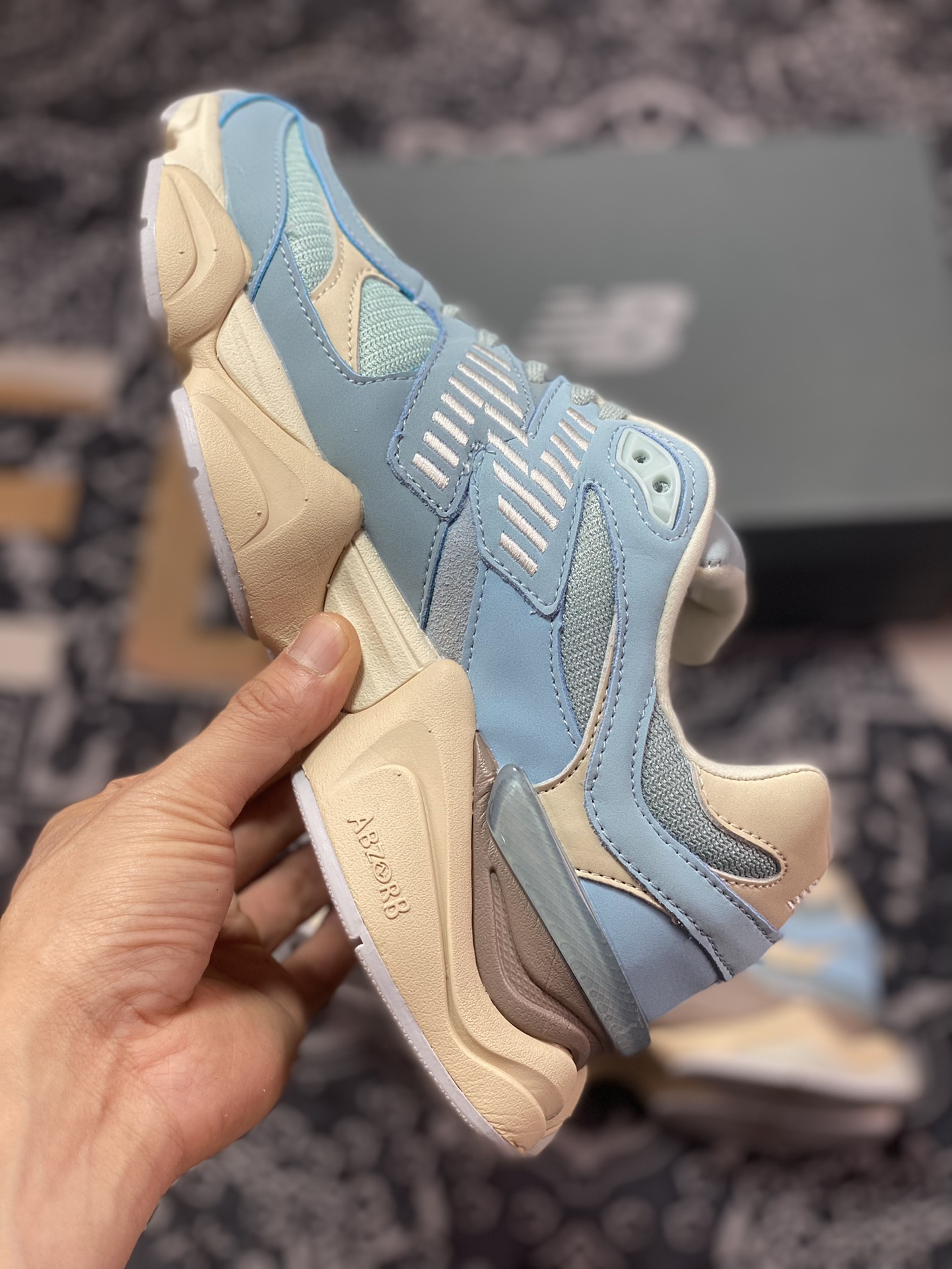 240 New Balance 9060”Blue Haze”系列复古百搭老爹风小象蹄休闲运动跑步鞋“雾蓝石米棕”U9060FNB