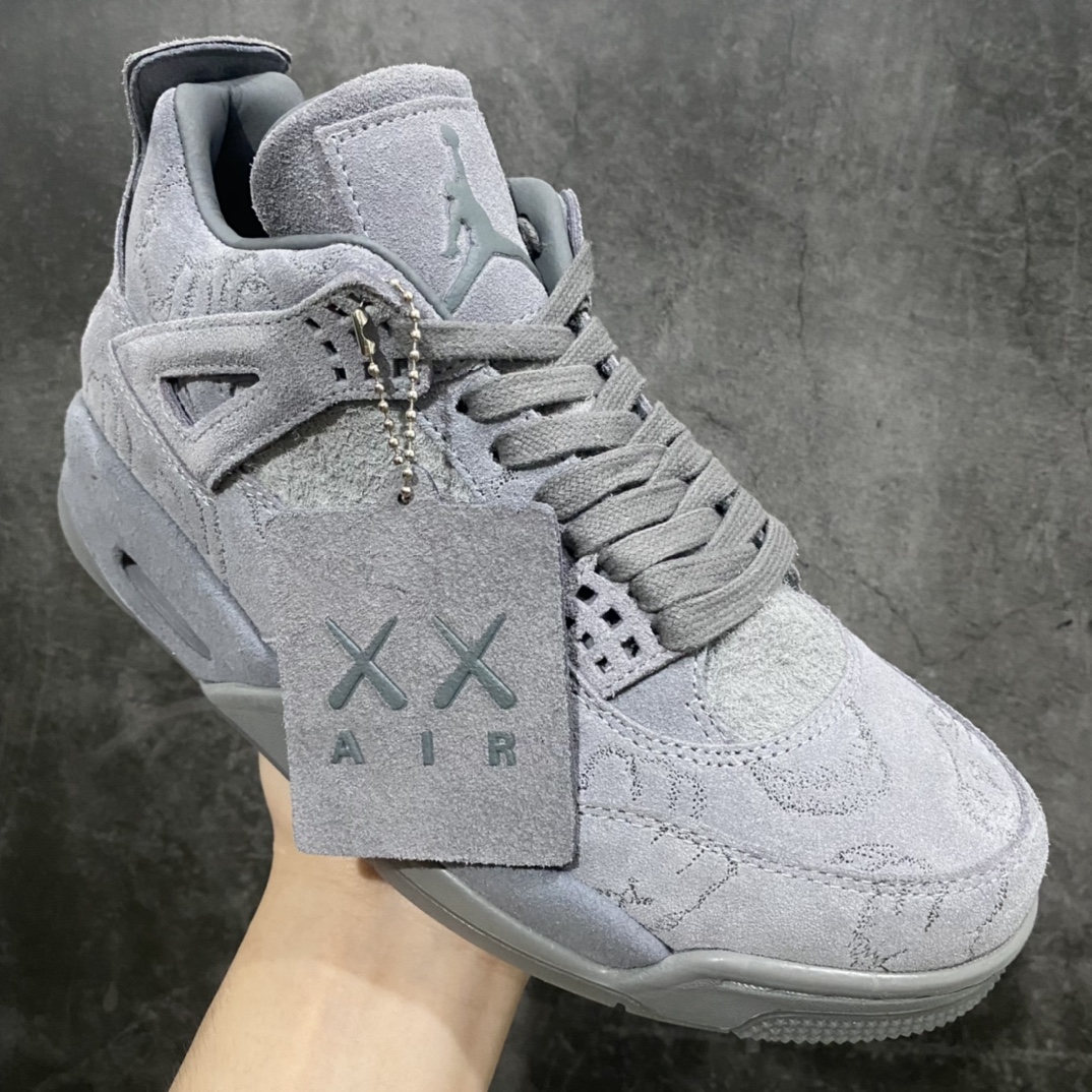 450 【外贸纯原】KAWS x Air Jordan AJ4 ”Cool Grey” 涂鸦联名酷灰 930155-003