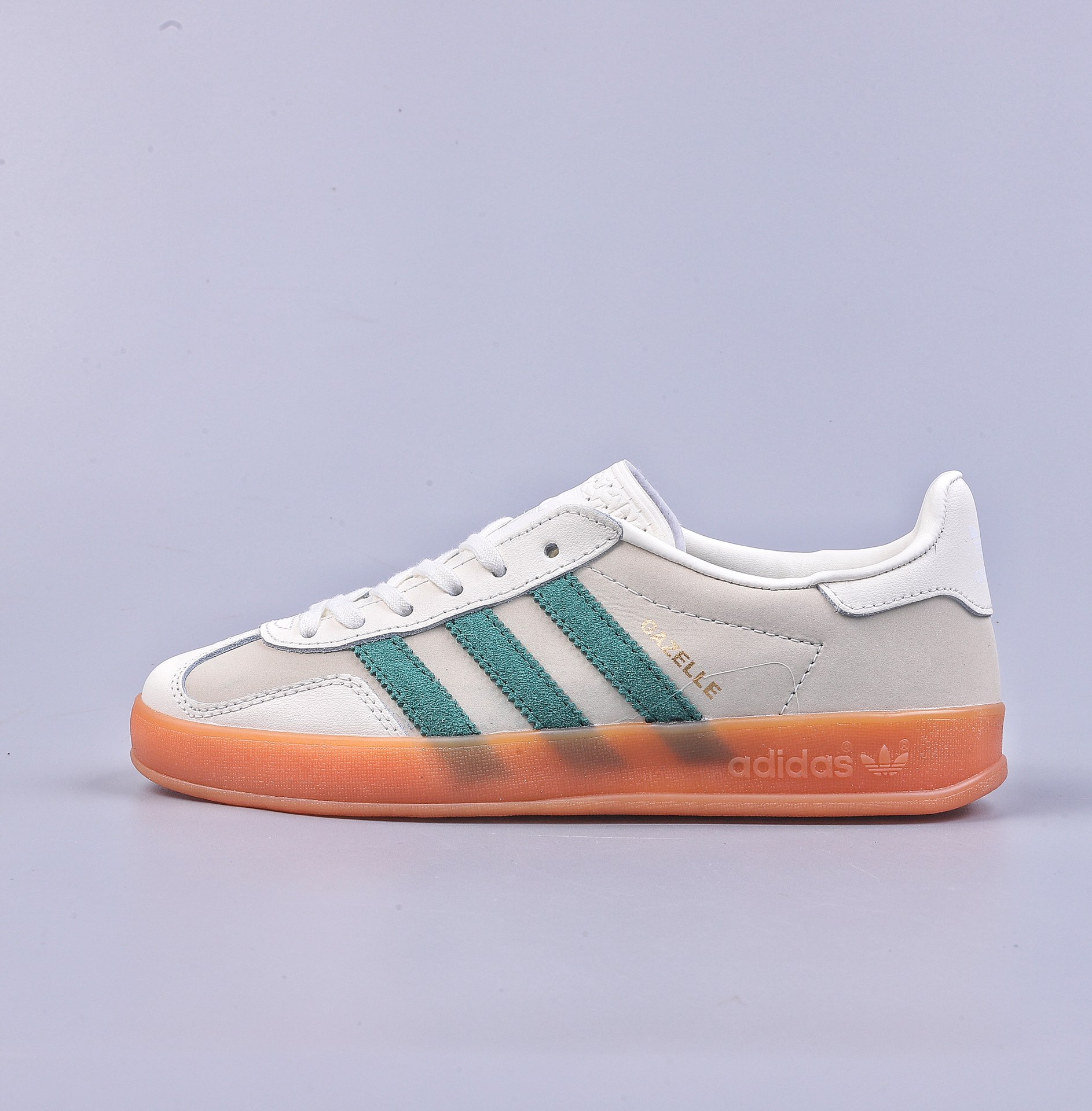 180 YH Adidas Originals Gazelle Indoor 米白绿三叶草复古休闲运动板鞋 ID2567