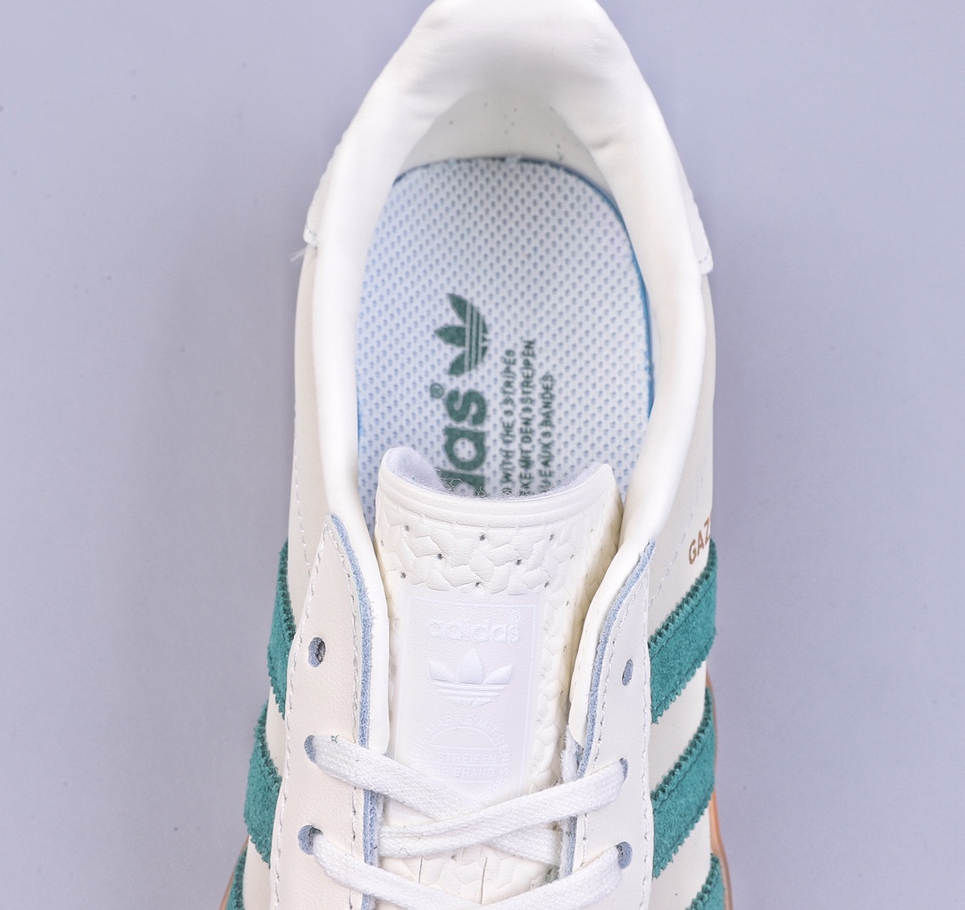 180 YH Adidas Originals Gazelle Indoor 米白绿三叶草复古休闲运动板鞋 ID2567