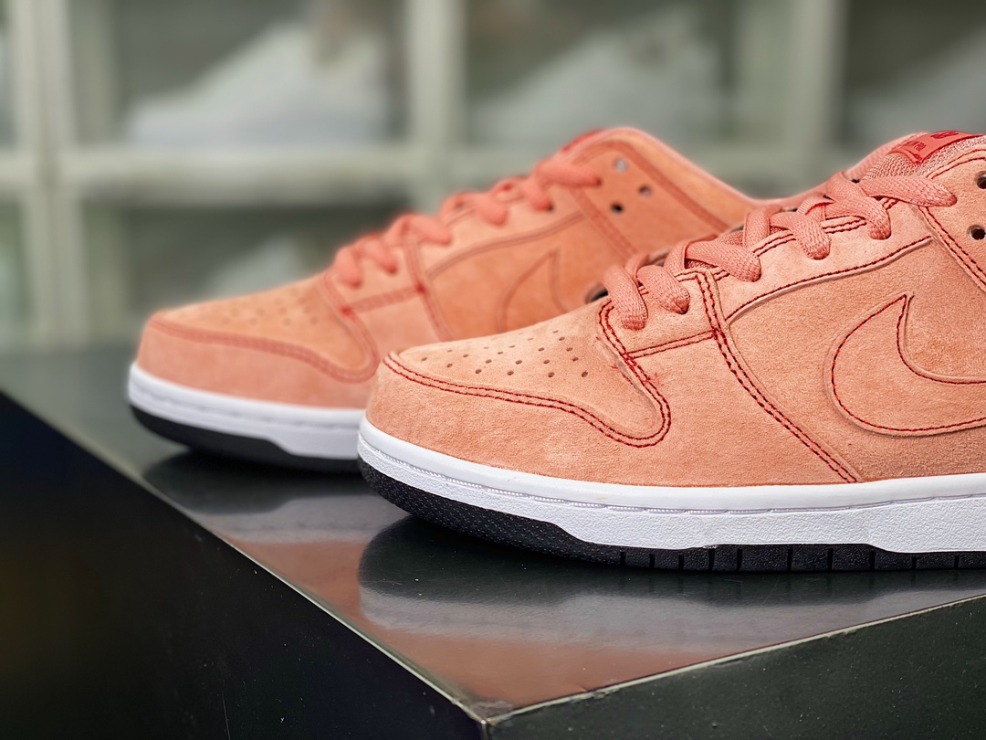 220 SB Dunk Low Pro”Salmon Pink”扣篮系列低帮板鞋“麂皮三文鱼橘粉白”CV1655-600