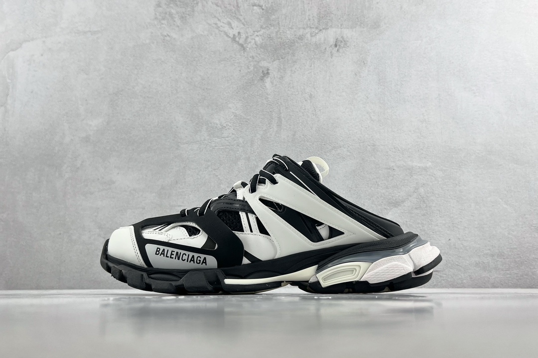 VG 400 Balenciaga巴黎世家 Track 1.0 白黑 半拖 653814 W3NB1 0102