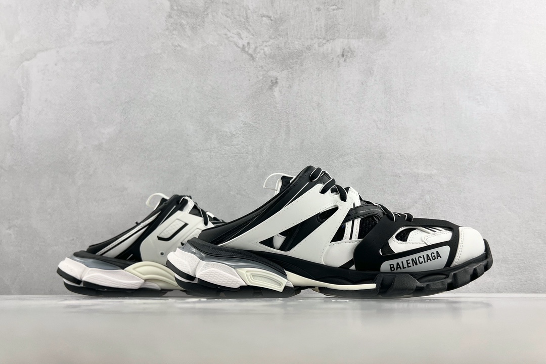 VG 400 Balenciaga巴黎世家 Track 1.0 白黑 半拖 653814 W3NB1 0102