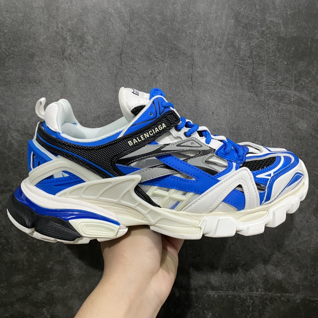 580 【i8纯原】BALENCIAGA Track 2.0 巴黎世家四代复古老爹鞋 白蓝黑