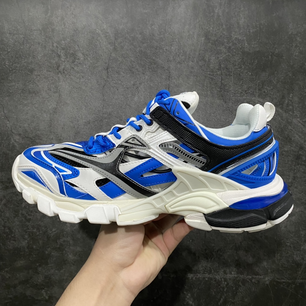 580 【i8纯原】BALENCIAGA Track 2.0 巴黎世家四代复古老爹鞋 白蓝黑