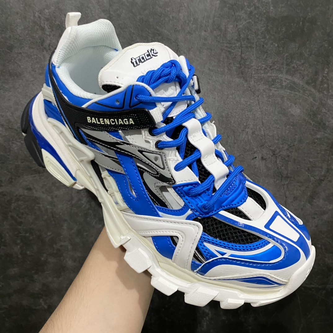 580 【i8纯原】BALENCIAGA Track 2.0 巴黎世家四代复古老爹鞋 白蓝黑