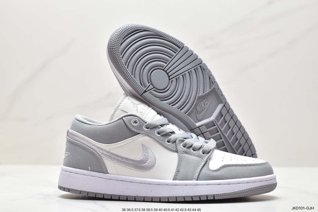 160 Nike Air Jordan 1 Retro Low SE”Light Steel Grey”AJ1乔丹一代低帮篮球鞋“帆布烟灰白刺绣”DV0426-012